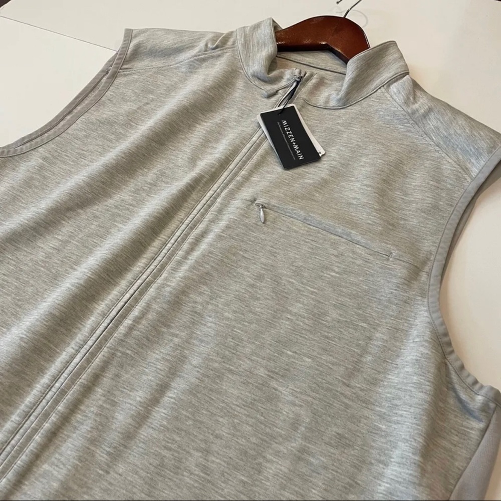 Mizzen and Main ProFlex Performance Full Zip Vest Men's Heather Gray NWT $118